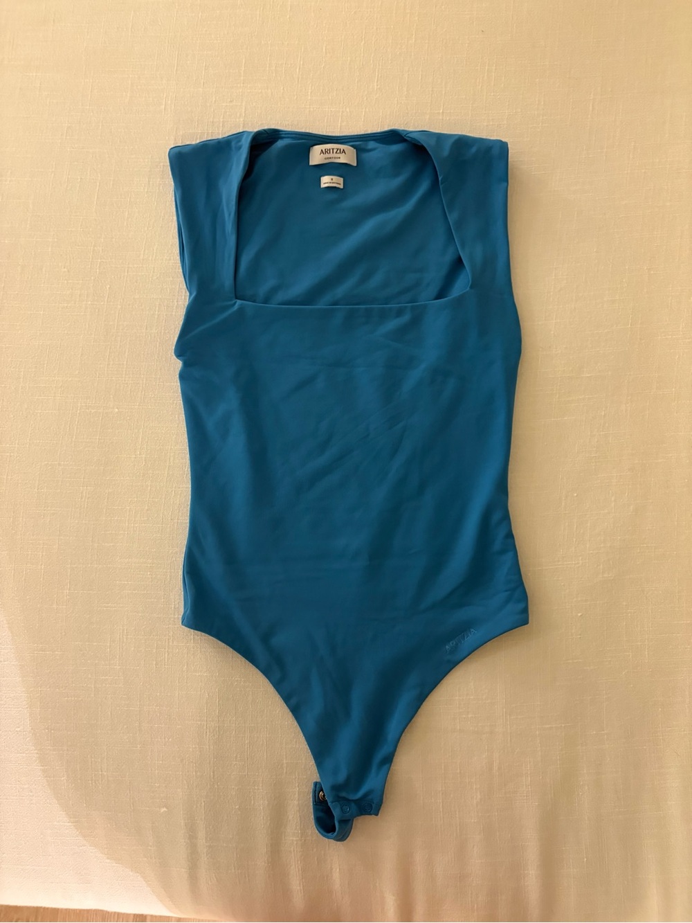 Aritzia Teal Square-Neck Bodysuit